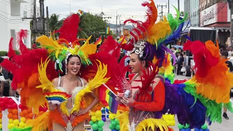 colorful lgbtq+ pride parade in thailand