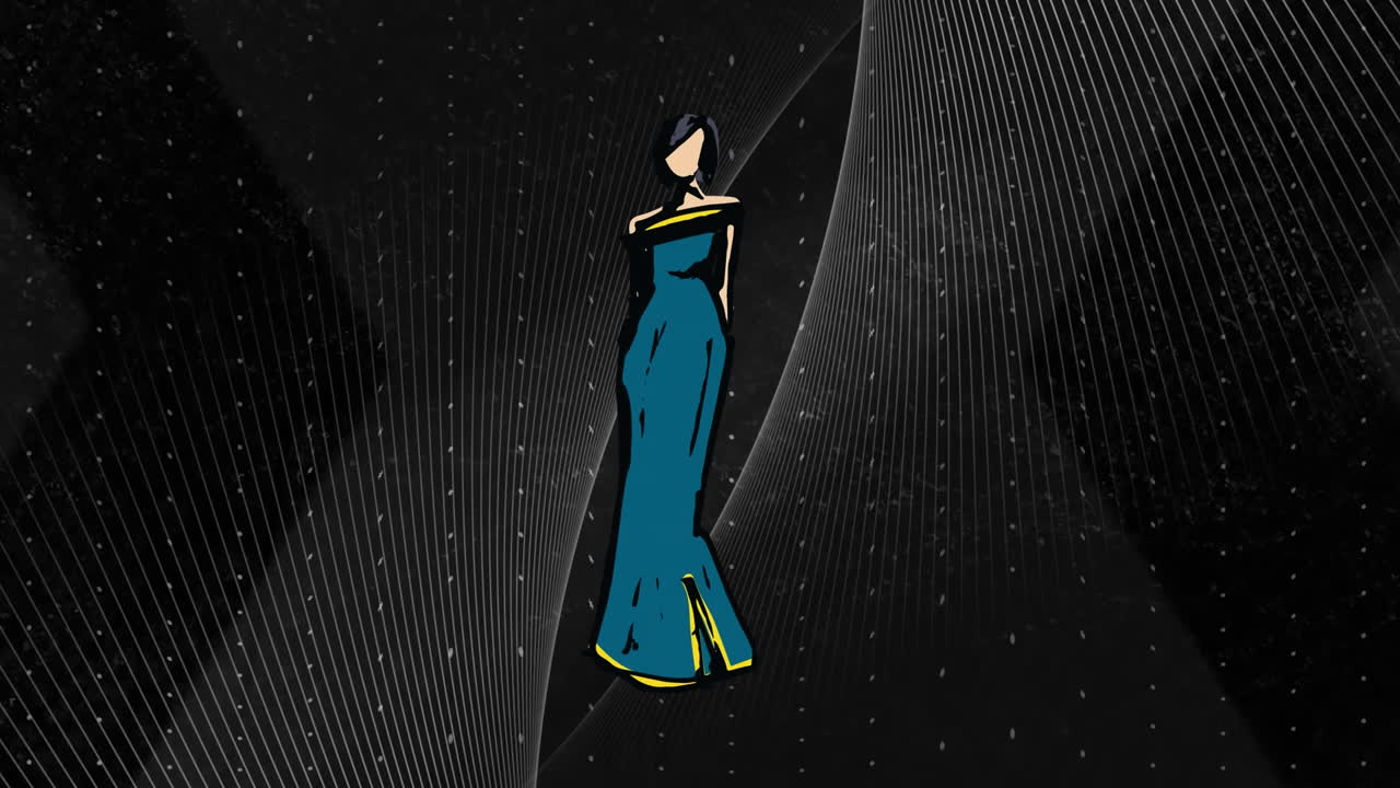 ⁇  그리드 위에 있는 패션 모델의 애니메이션