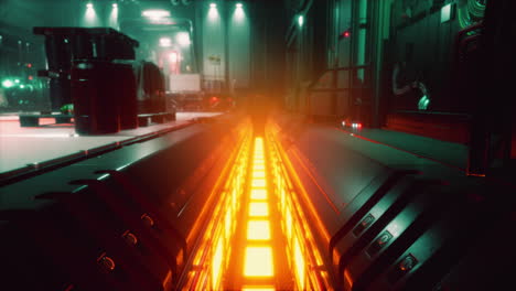 interior futurista de la base espacial