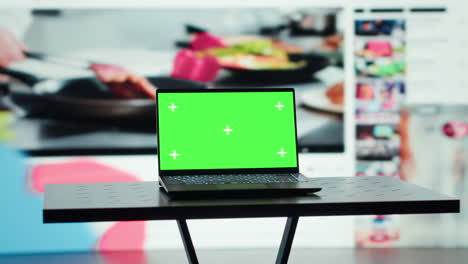 green screen laptop and streaming media windows grid