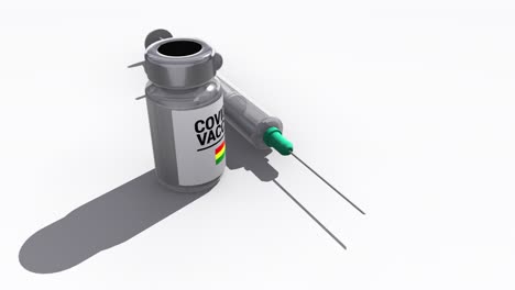 syringe and covid-19 vaccine bottle bolivia