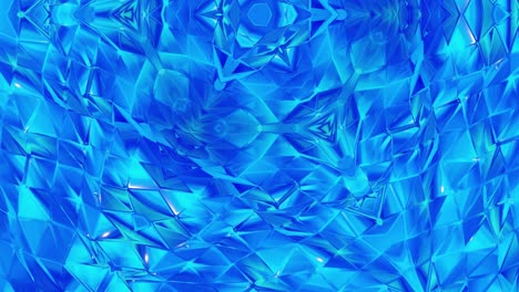 3d stylish abstract looped bg like wavy symmetrical pattern like kaleidoscopic structure with waves, blue liquid glass with beautiful gradient colors. 4k trendy colorful fluid animation