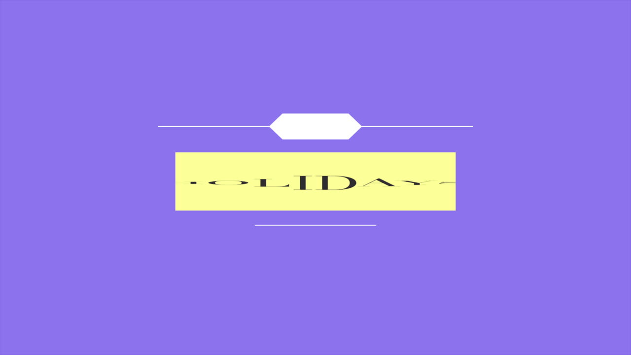 fondo azul festivo con alegre texto de felices vacaciones en blanco y amarillo