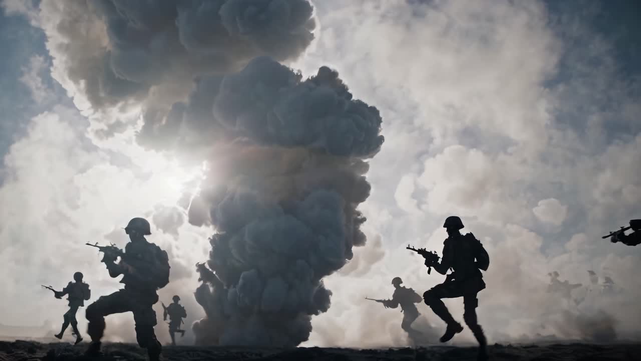 군사 작전 중에 행동하는 군인