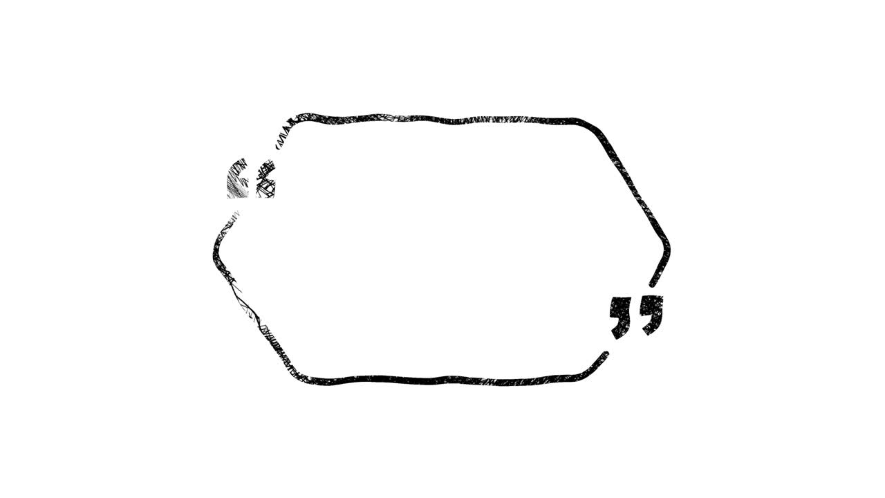 검은색과 색의 손으로 그린 스케치 스피치 인용 거품.