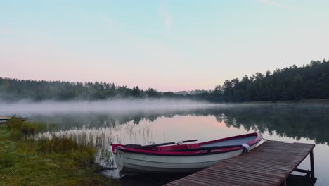 sunrise fogg at the lake