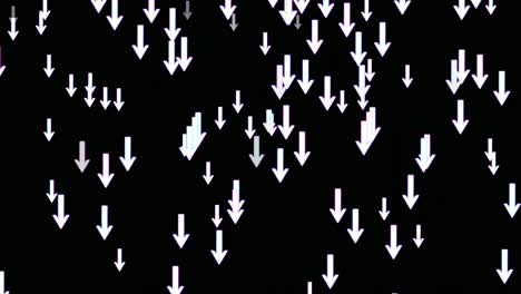 animación de símbolo de signo de flecha sobre fondo negro