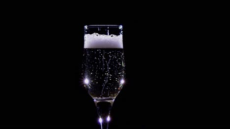 sparkling White Wine or Cava or Prosecco in Champagne Glass with Bubbles Sparkling White Wine or Cava or Prosecco in Champagne Glass with Bubbles