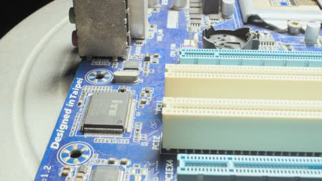 computer motherboard component with closeup view