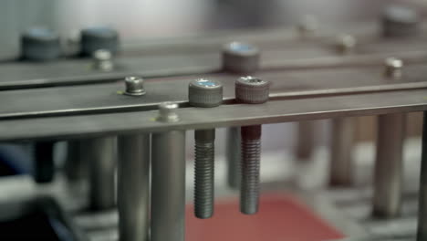 close-up of metal bolts and fasteners