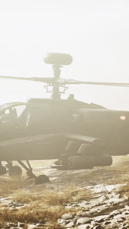 attack helicopter in desert