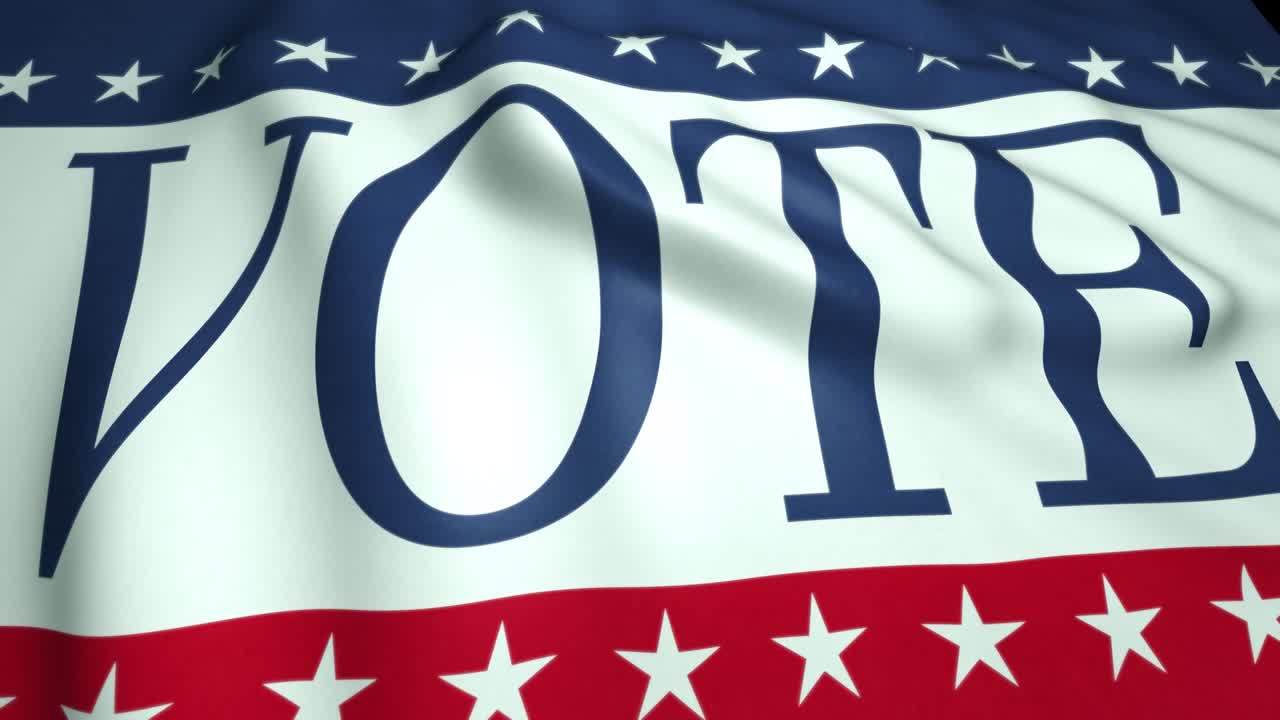 투표 표지판, 대통령 선거 캠페인, 미국 색, 별과 줄무를 가진 발을 흔들고, 미국 2020 선거, 루프 애니메이션