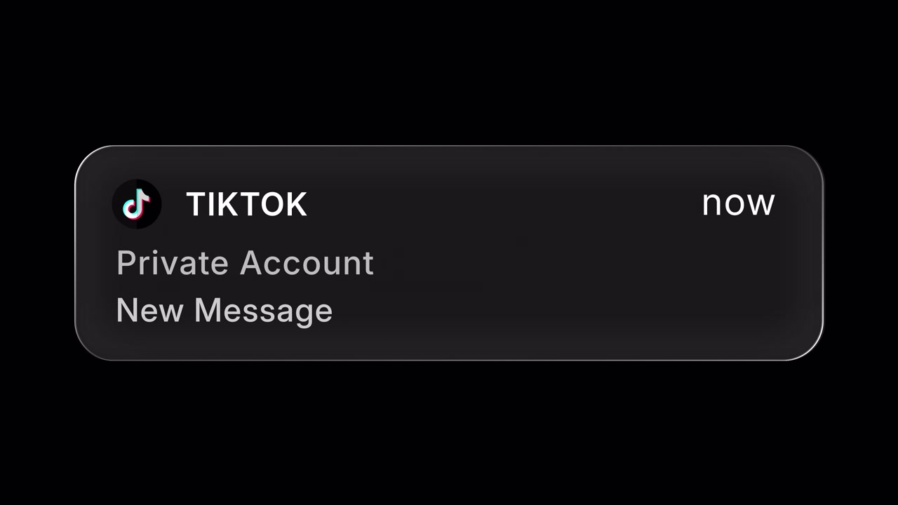 TikTok Flydende Glas Beskednotifikation