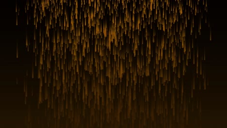 Digitaler-Regen,-Der-Auf-Einem-Hintergrund-Mit-Farbverlauf-Herabfällt,-Verblasst-Und-Leuchtet,-Animation-Von-Bewegungsgrafiken,-Visueller-Effekt-In-Gold-Und-Dunkelorange