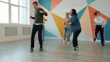 group dance class in a studio