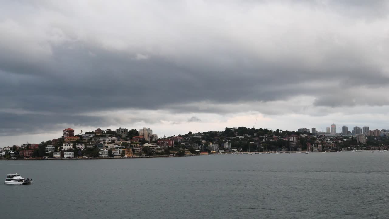 Sailaway Port Jackson, Sydney, Australia.Cloudy day.