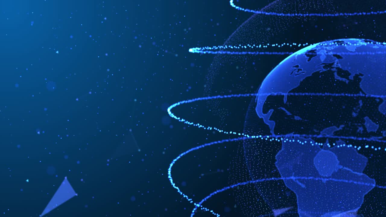 Digital Globe Sphere Abstract Geometric Plexus Loop Animation Background Alpha Channel.