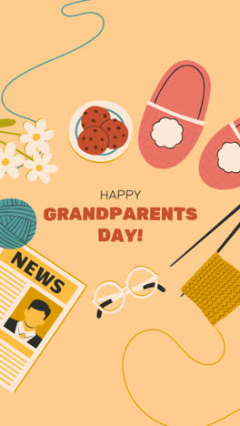 Motion-Graphic-of-Flat-grandparents-day-background-with-knitting-needles-and-slippers