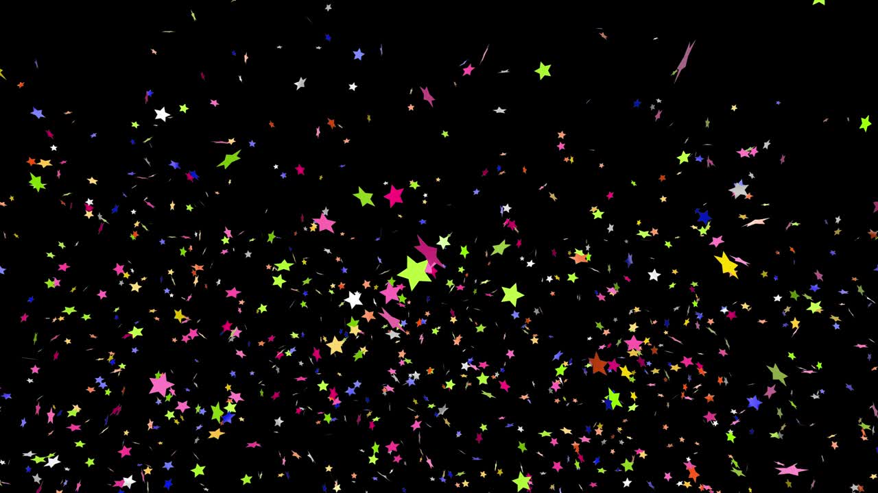 Colored confetti stars falling down