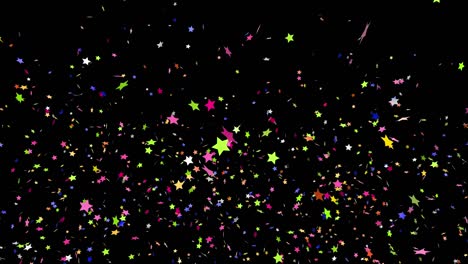 colored confetti stars falling down
