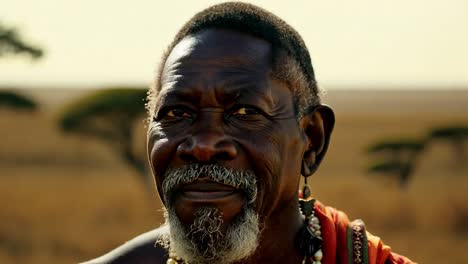 portrait of an elderly african man in traditional clothing