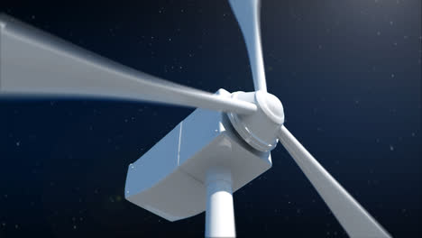 animación de una turbina eólica que gira sobre un fondo negro