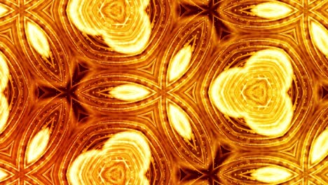 abstracción del micro-mundo de la nanotecnología. fondo 3d de ciencia ficción en bucle de 4k con partículas de oro brillantes forman líneas, superficies, patrones, estructuras caleidoscópicas simétricas complejas. 6