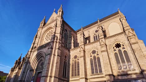 low angle view about the catholic basilica sainte-anne in sunny day, rennes, bretagne, france