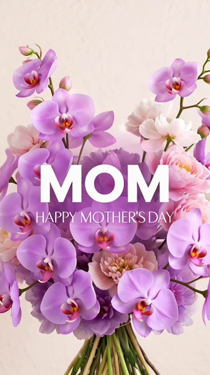 Beautiful orchid bouquet with happy mother's day greeting