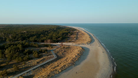 aerial view of hel peninsula, charming place on baltic sea in poland