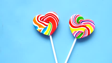 two heart-shaped lollipops