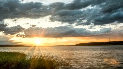 sunset time lapse beautiful evening landscape video loop