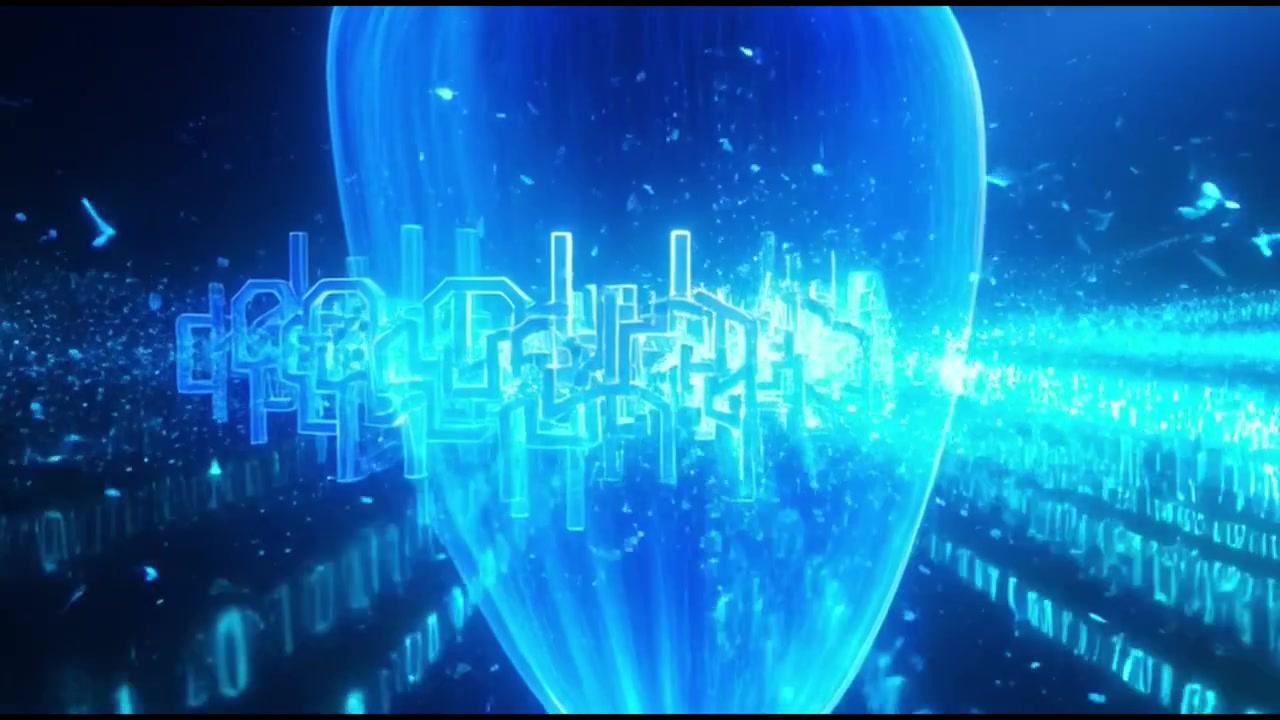 Abstract Digital Data Flow and Glowing Circuitry Visualization