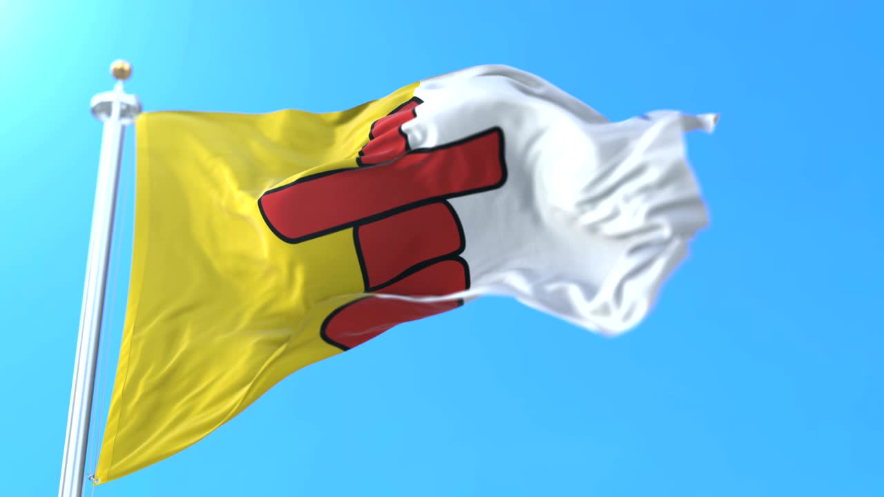 bandera del territorio federal de nunavut, canadá. bucle