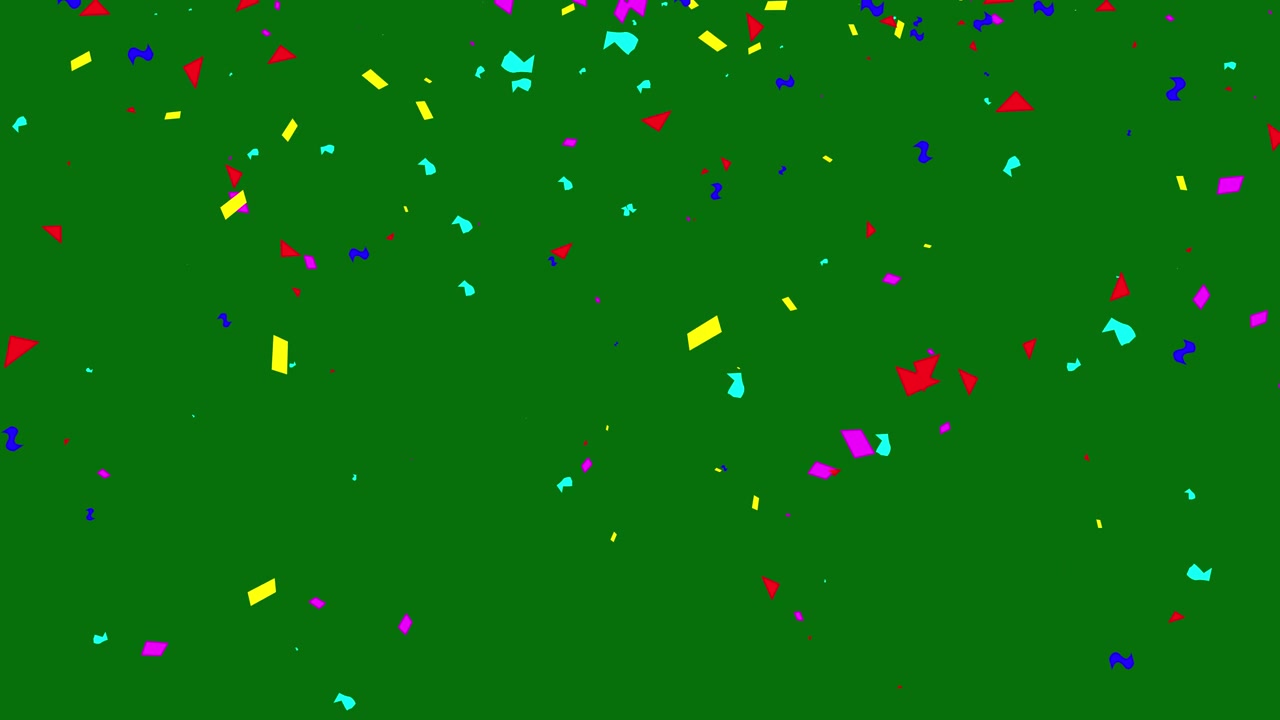 Coriandoli Colorati Che Cadono Su Sfondo Green Screen