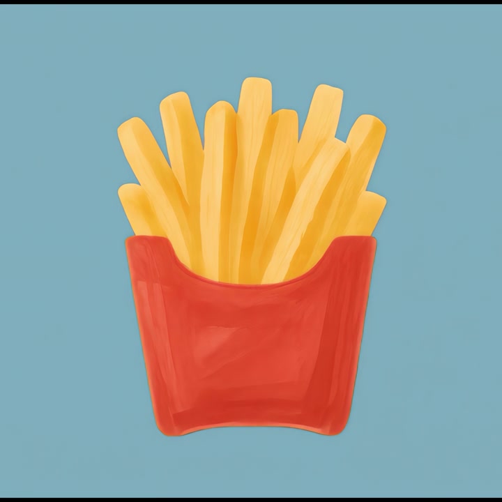 Illustration of French Fries in a Red Carton