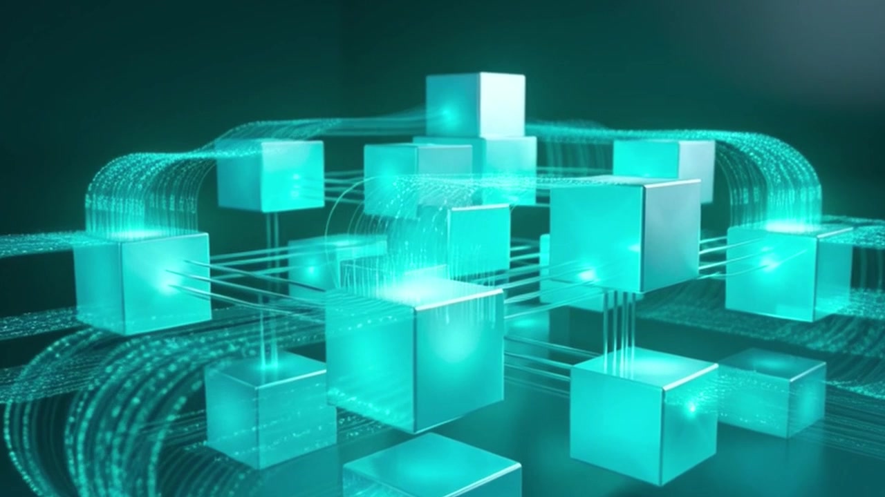 Abstract 3D Animation of Interconnected Digital Data Cubes