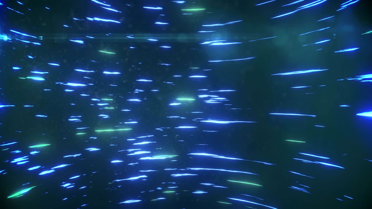 animación de rastros de luz azul y verde girando contra un fondo negro