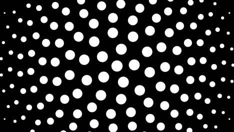 circular monochrome seamless dot pattern 4k animation with 5 fold rotational symmetry