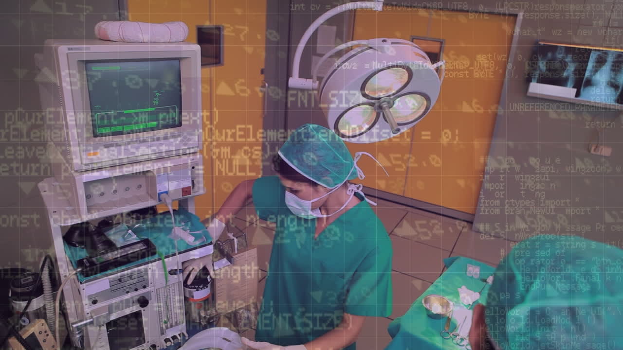 다양한 의사들에 대한 데이터 처리의 애니메이션