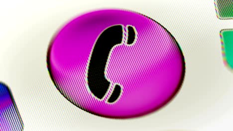 call icon on the screen. looping.