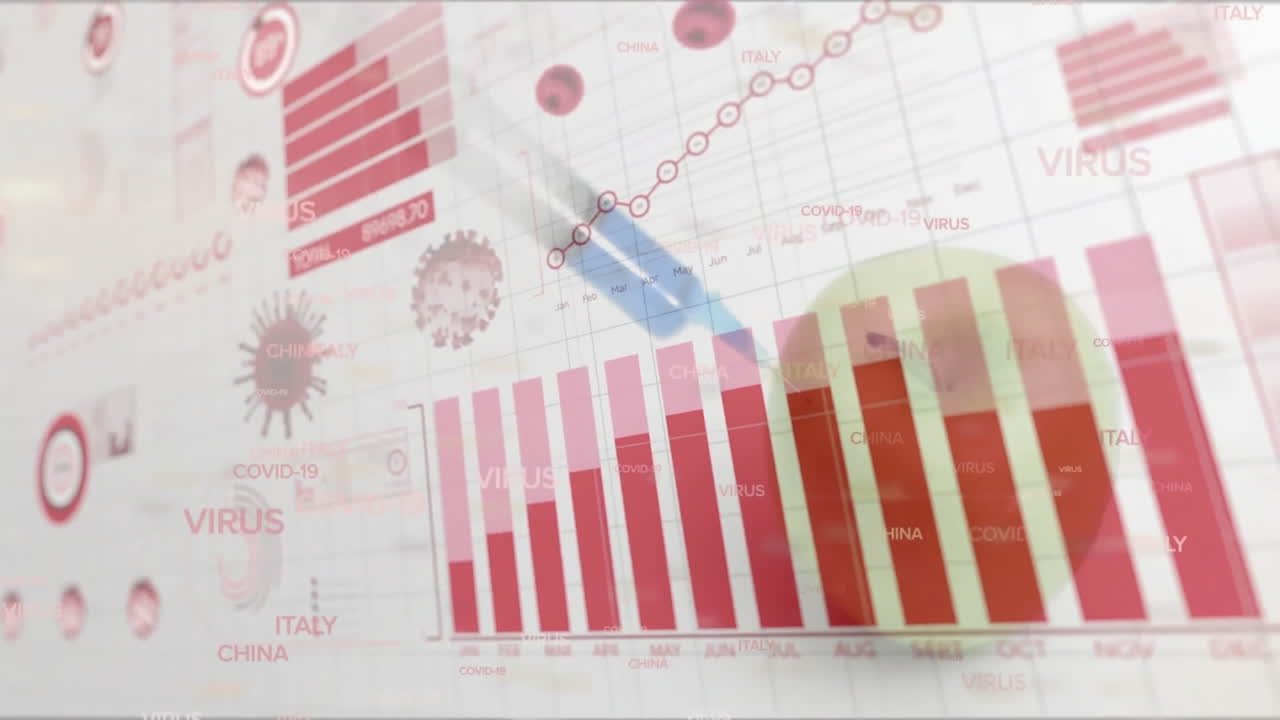 animación de la jeringa en la manzana sobre el procesamiento de datos en fondo blanco