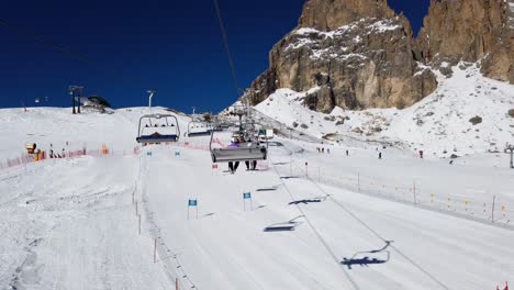 ski resort in the dolomites on a sunny day