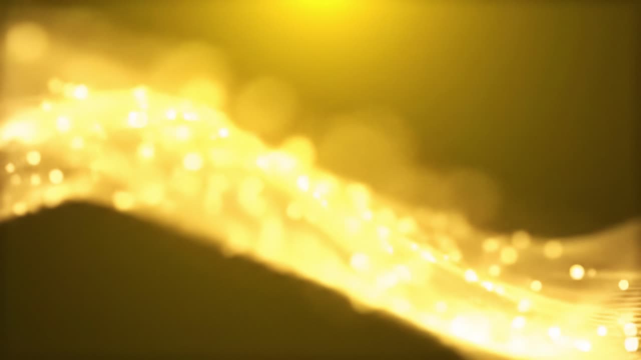 Soft golden waves flow gracefully, illuminated by shimmering light. The tranquil ambiance creates a soothing atmosphere, perfect for relaxation or meditation.