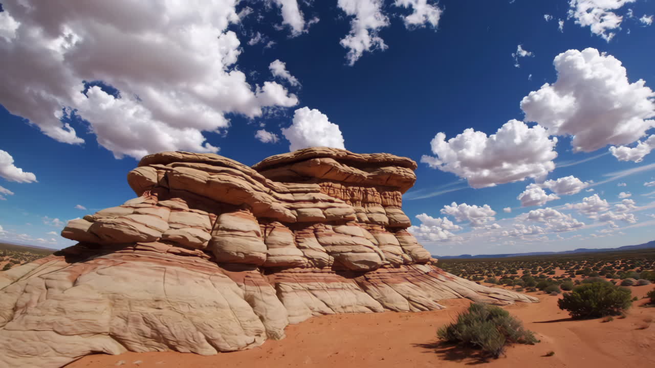 Desert Rock Formations Under a Blue Sky