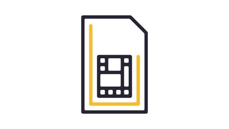 sim card & connectivity line icon animation with alpha