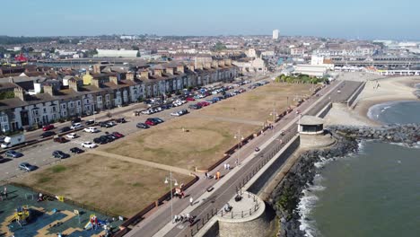 Paseo-Marítimo-Lowoft-Norfolk-Reino-Unido-Playa-Verano-2021-Imágenes-De-Drones