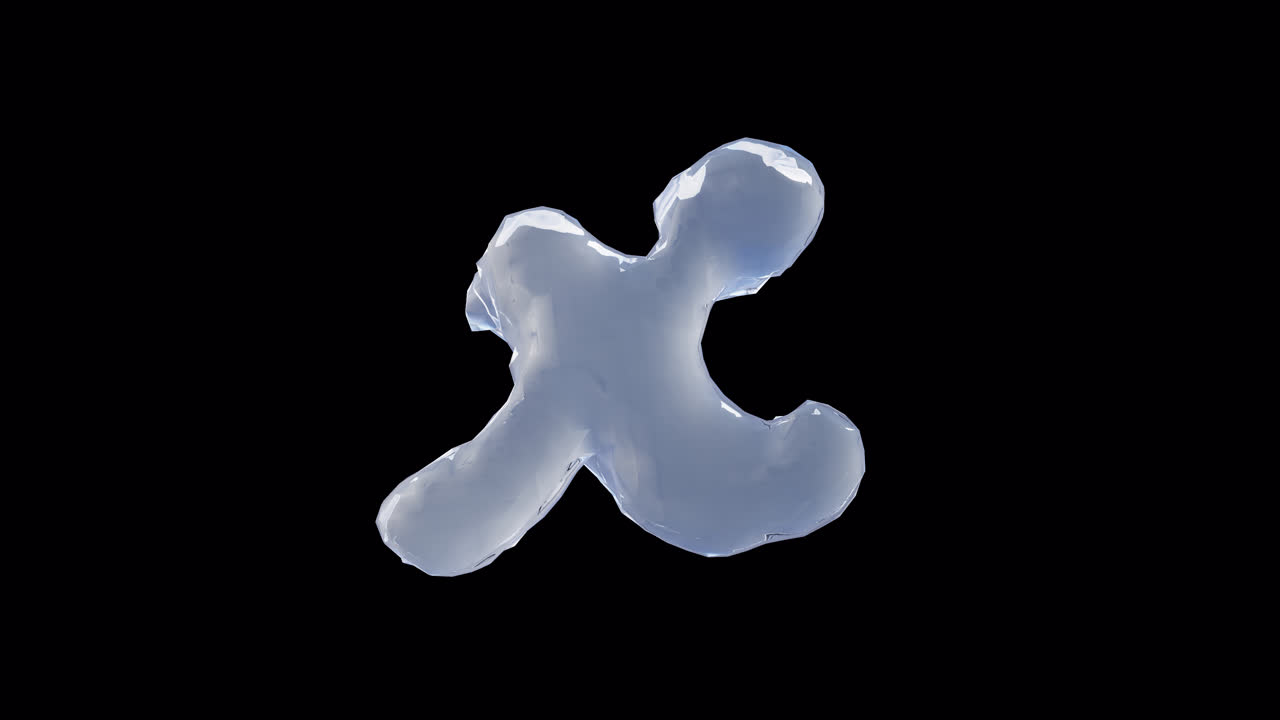 Liquid Letter x on Transparent Background