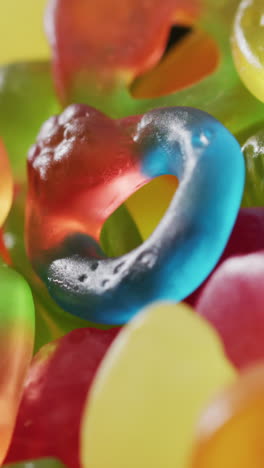 video of colourful jelly candy on white background