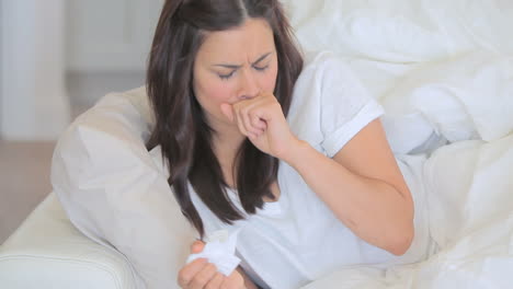 video of sick woman sneezing